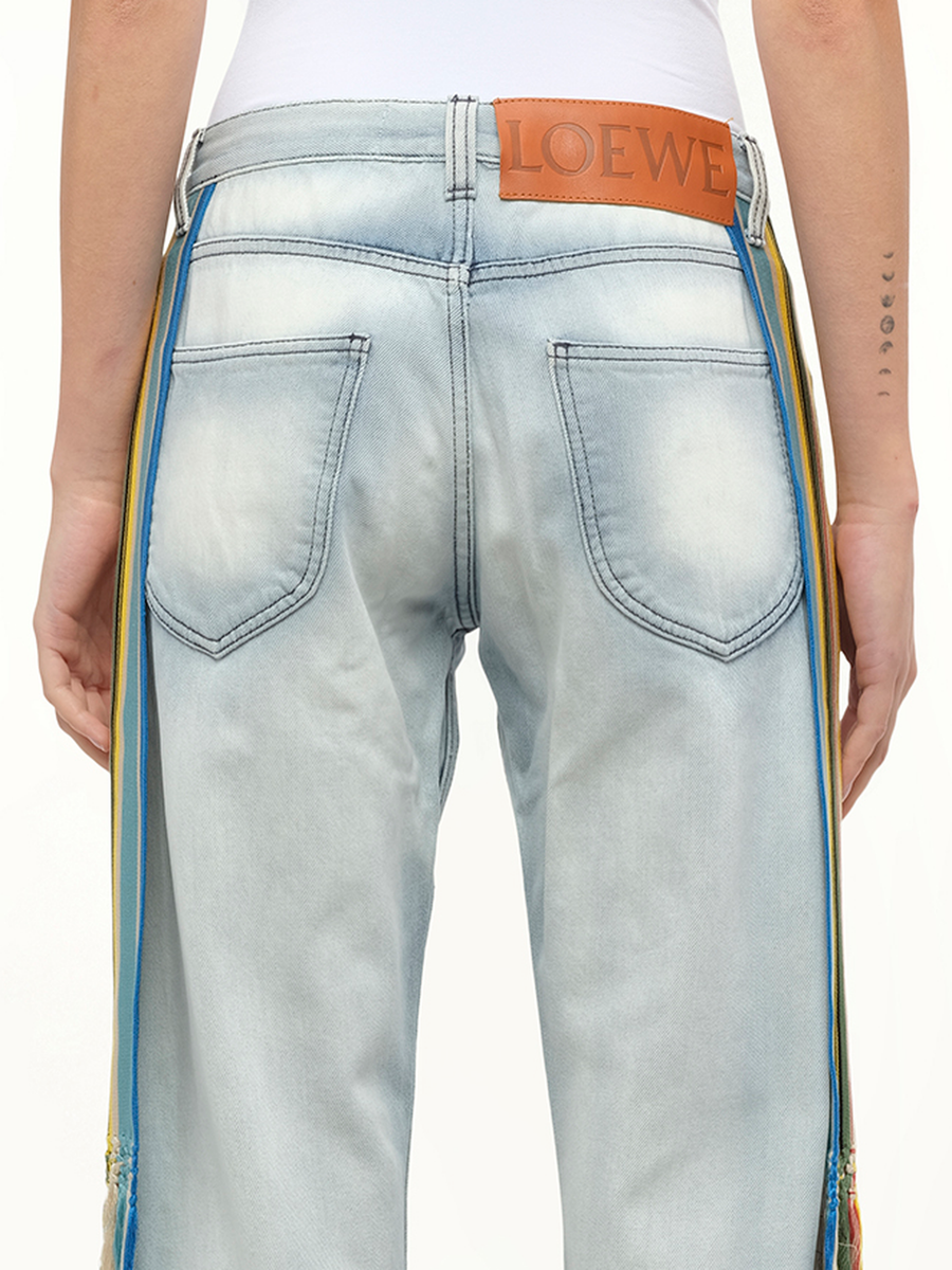 Stripe Bands Jeans in L Blue
