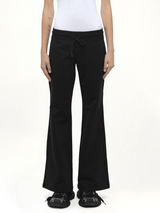 黑色休闲喇叭运动裤