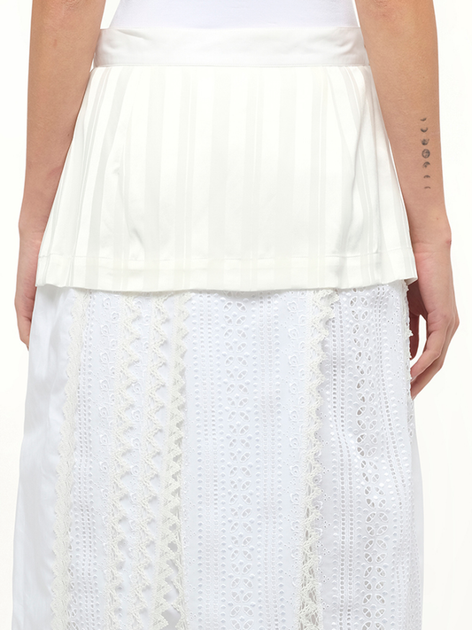 Lace Petal Skirt in White