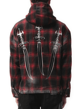 Thug Club Arab Sword Flannel Zip-up Jacket in Red