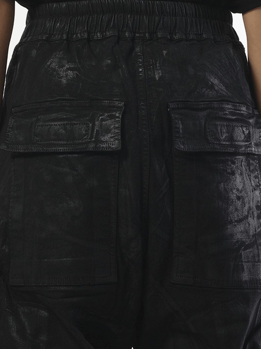 Rick Owens Drkshdw Denim Double Cargo Jumbo Belas in Black