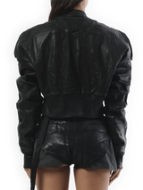 Rick Owens Drkshdw Flight Cropped Denim Jacket in Black