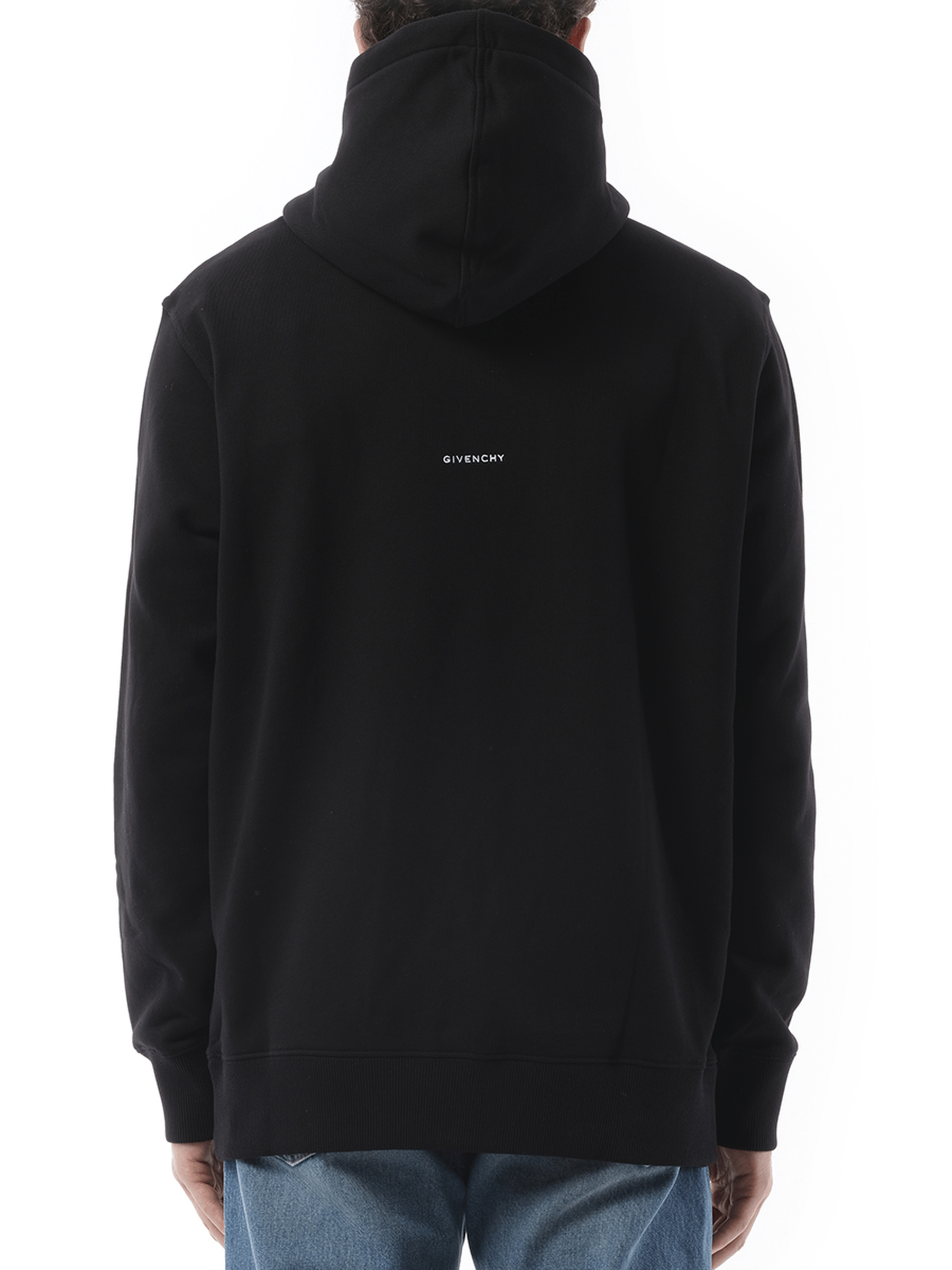 Givenchy Embroidered Eiffel Tower Motif Slim Fit Hoodie in Black