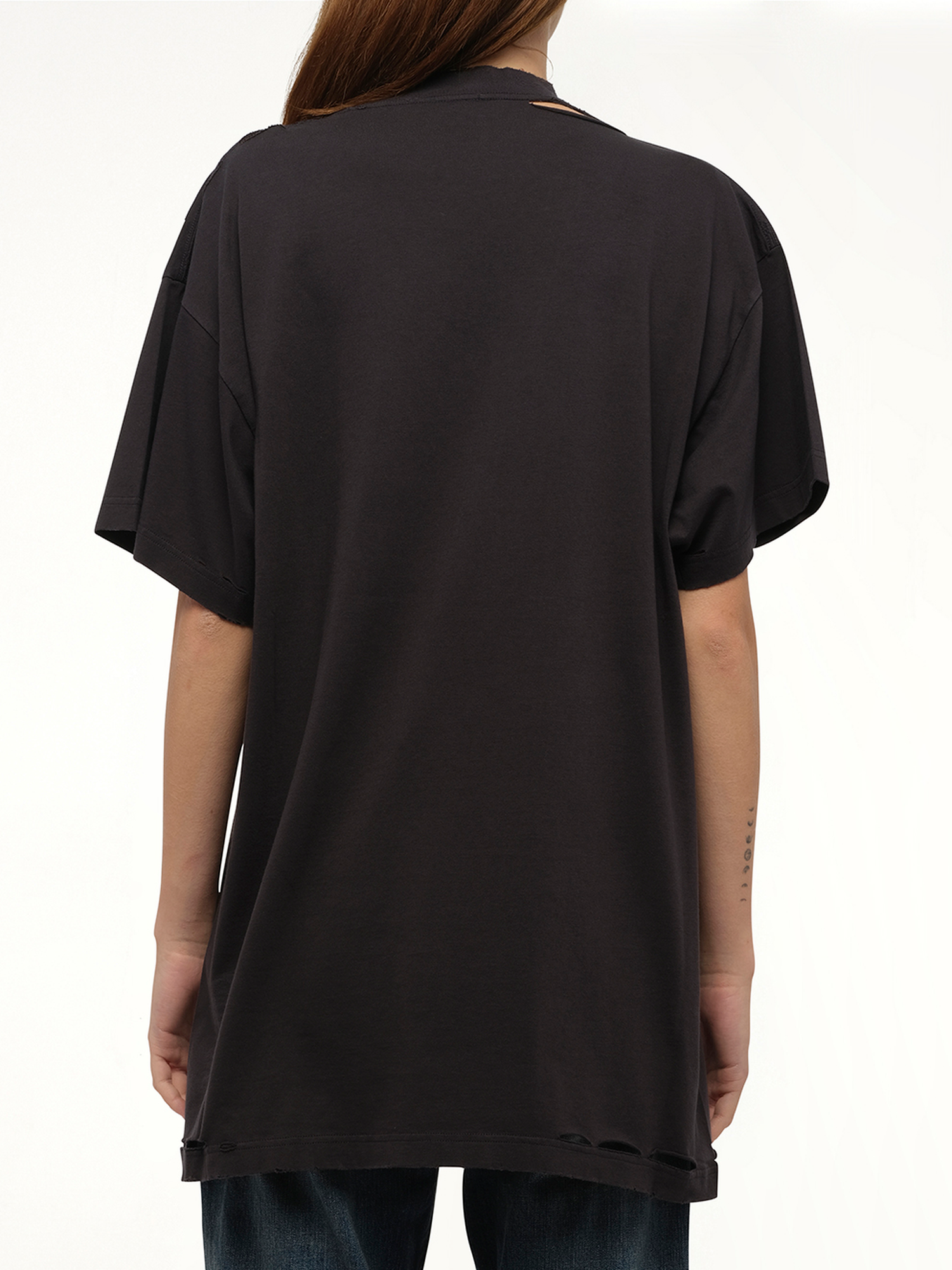Balenciaga Eye-Test Oversized T-Shirt in Washed Black/White