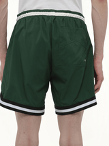 Rhude Logo Basketball Swim Short in Forest Green/Black/White