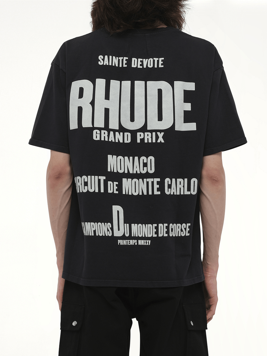 Rhude Champions Du Monde T-Shirt in Vintage Black