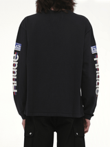 Rhude Petrol Patch Long Sleeve T-Shirt in Vintage Black