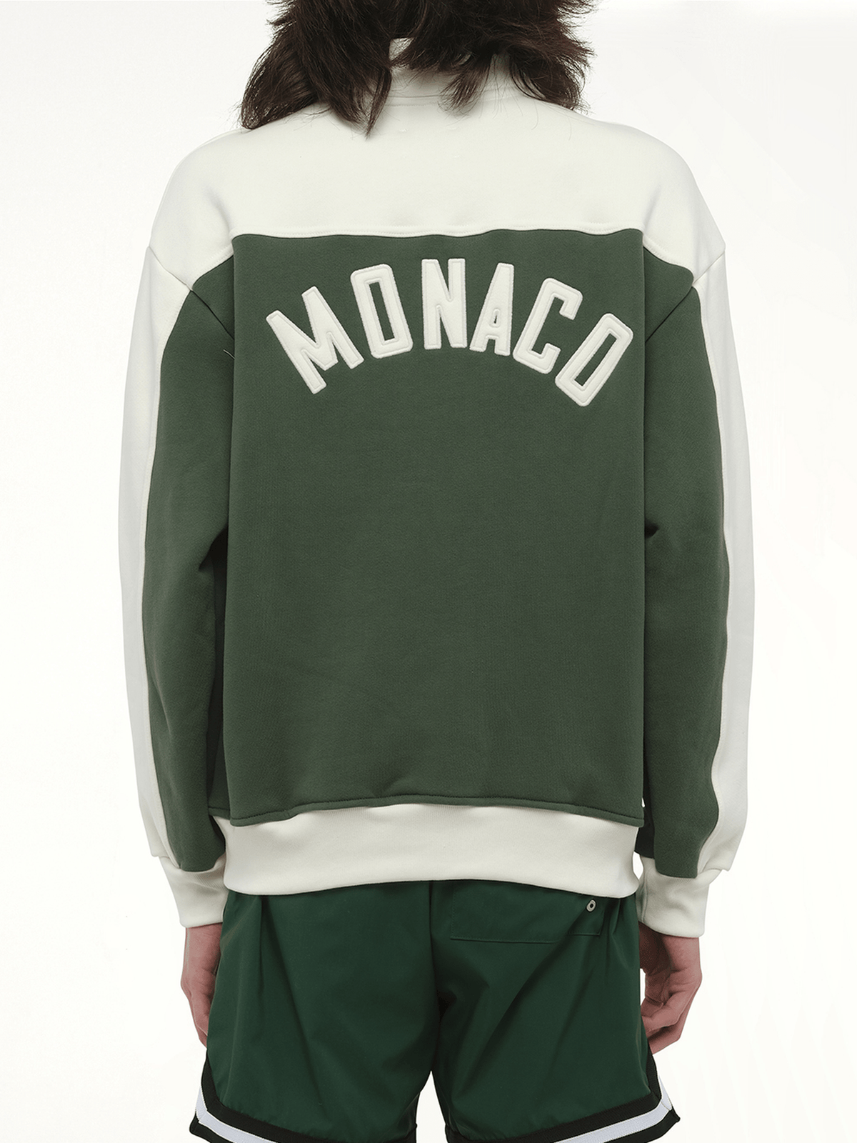 Rhude Rhude Monaco Half-Zip Sweatshirt in Hunter Green/Cream