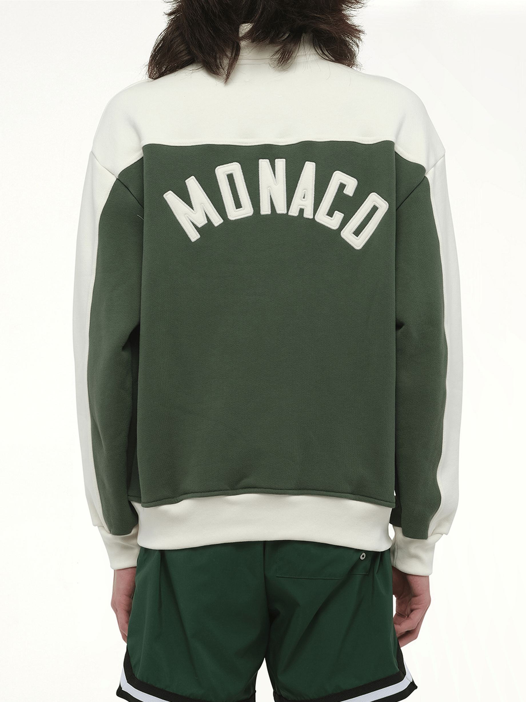 Rhude Rhude Monaco Half-Zip Sweatshirt in Hunter Green/Cream