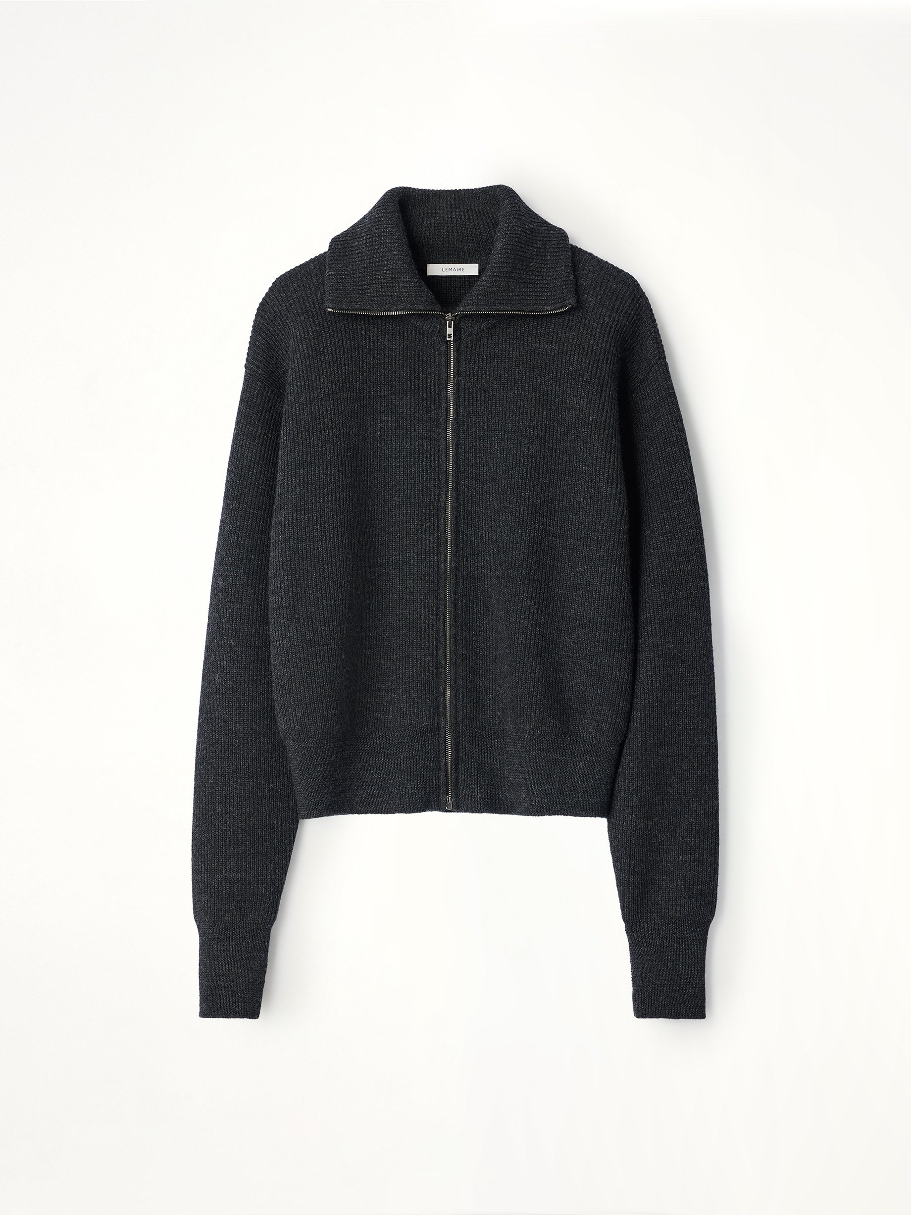 Zipped Cardigan in Ash Melange