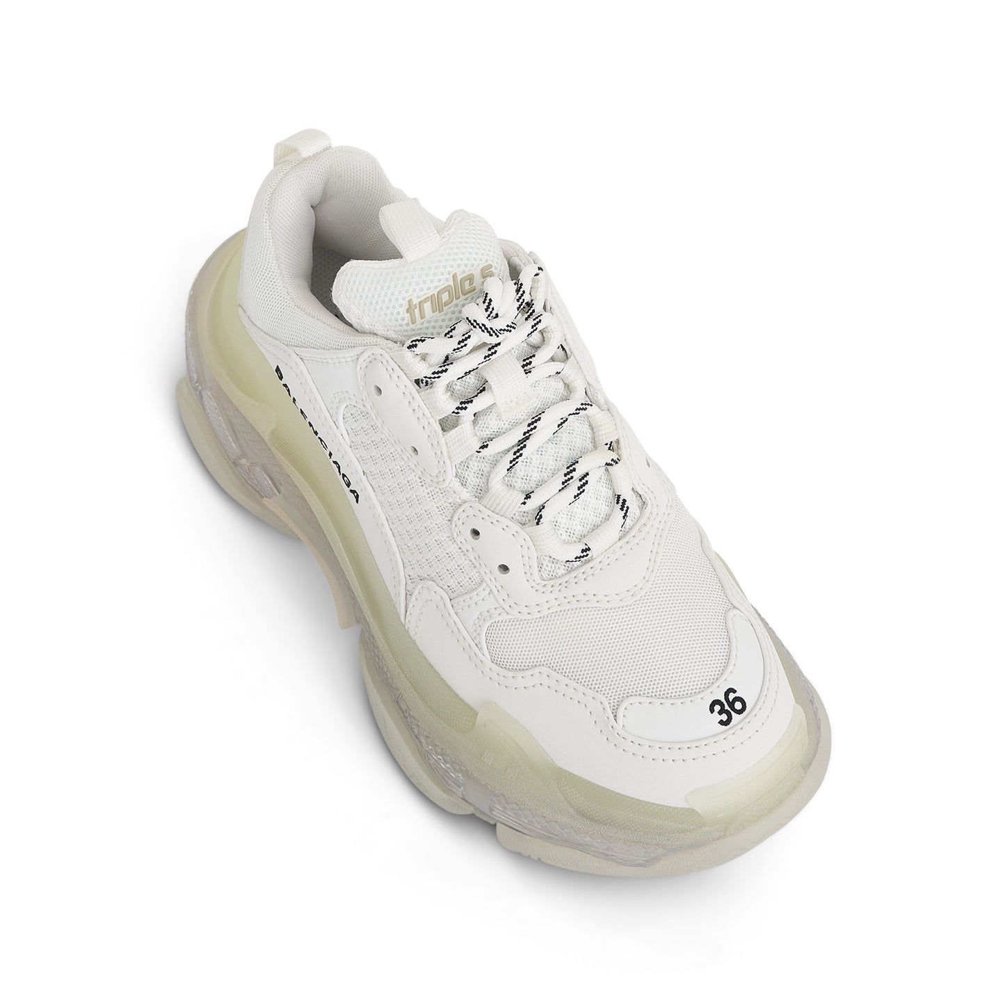 Triple S Clear Sole Sneakers in White
