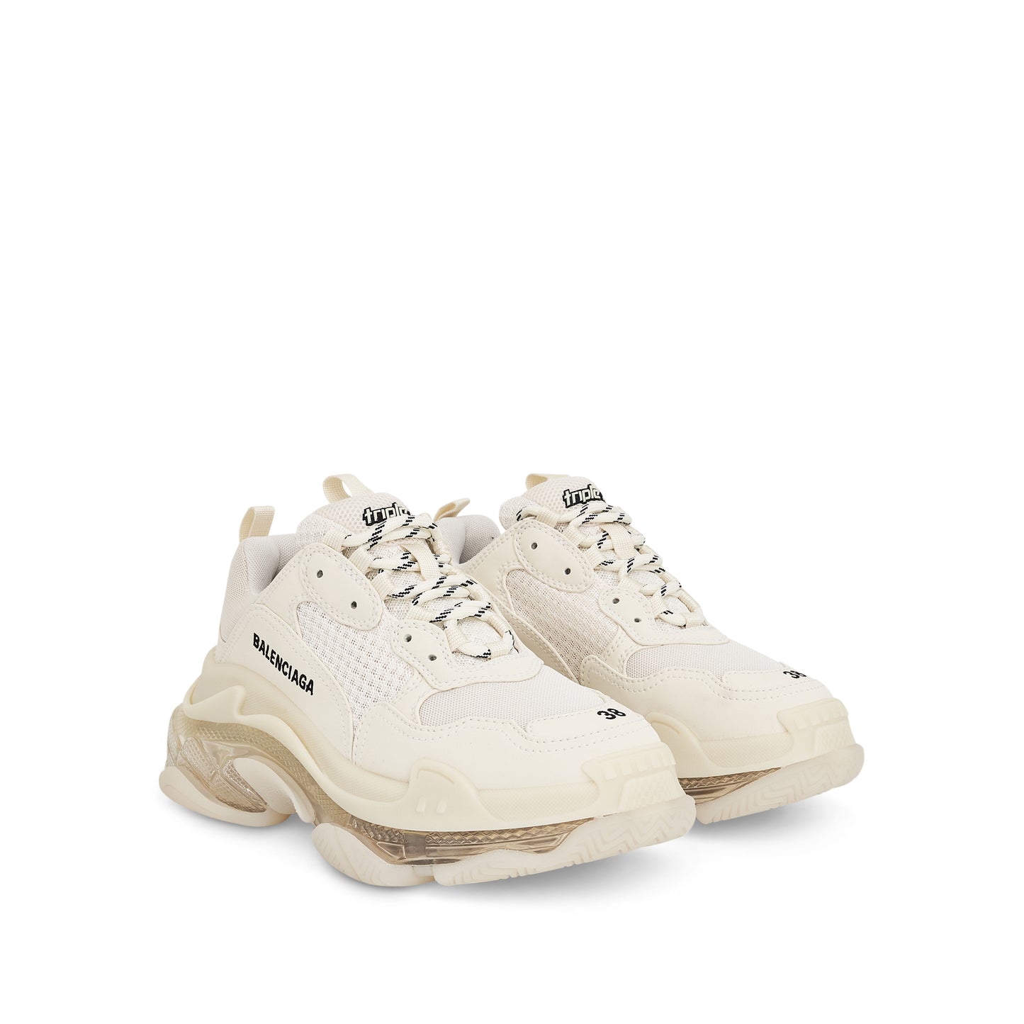 Triple S Clear Sole Sneakers in Light Beige