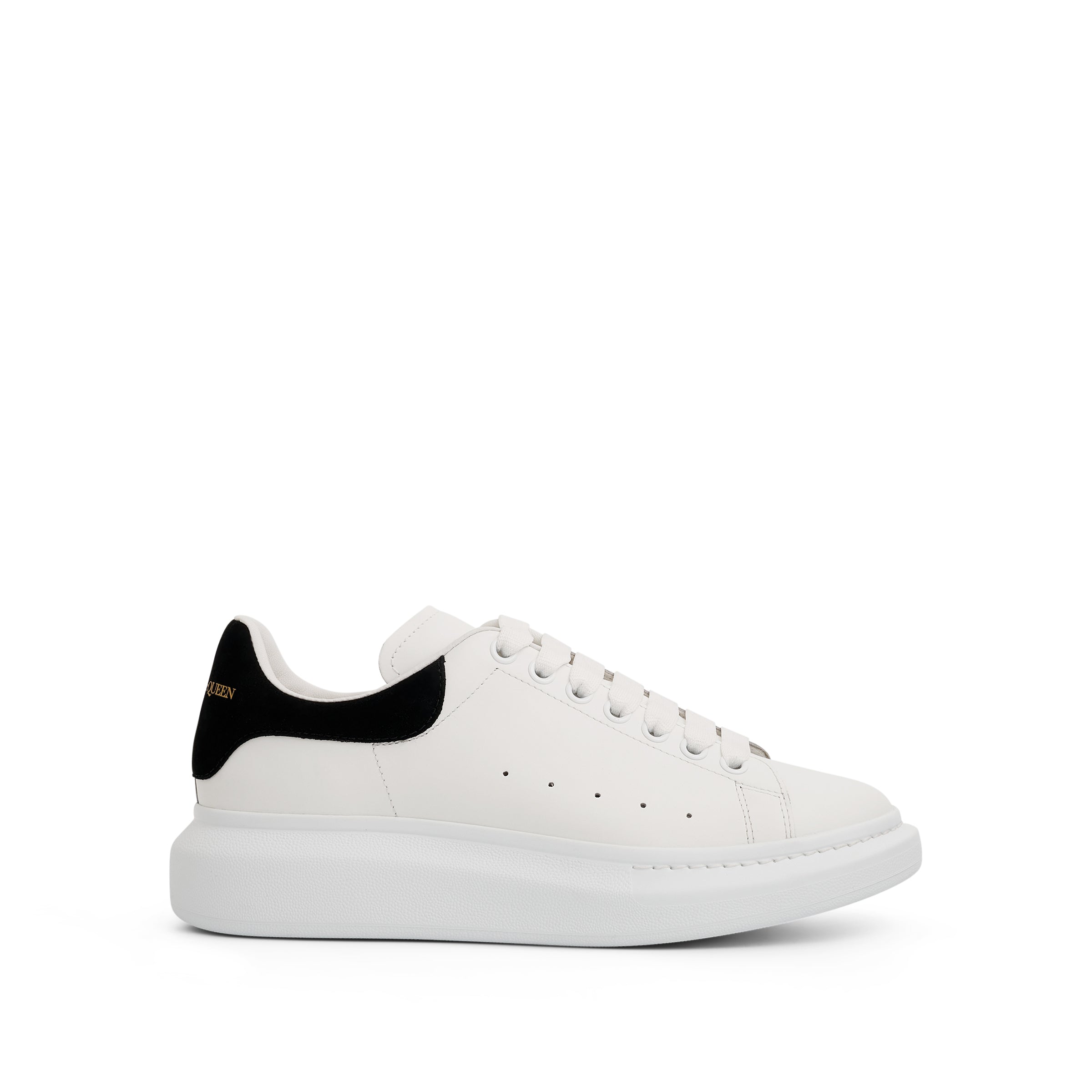 alexander mcqueen larry oversized velour sneaker in white black regular ...