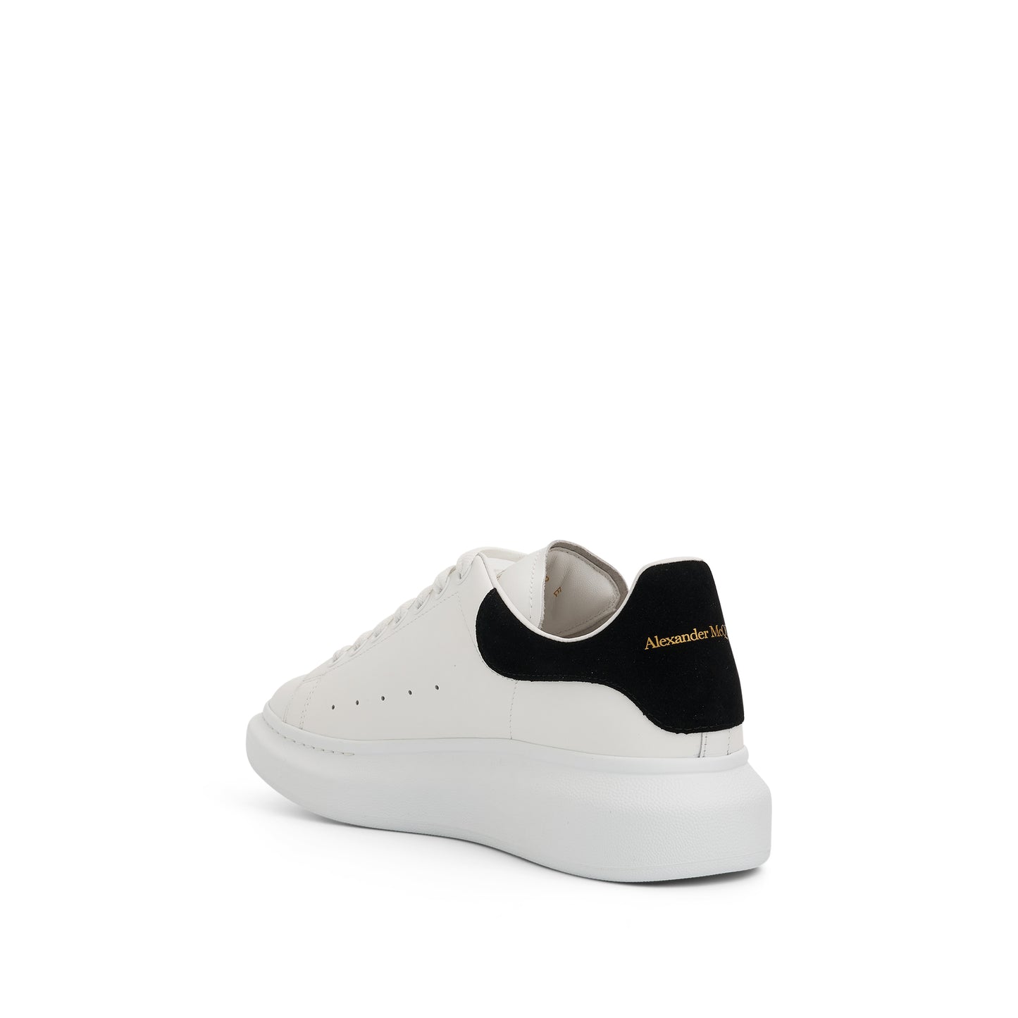 Larry Oversized Velour Sneaker in White/Black