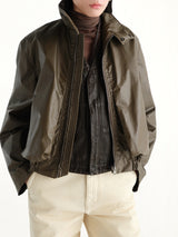 Zipped Blouson in Truffle