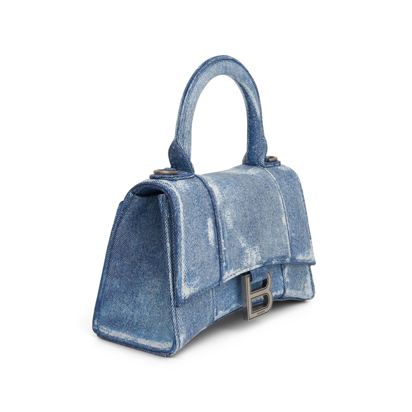 Hourglass XS Handbag in Denim Printed in Blue