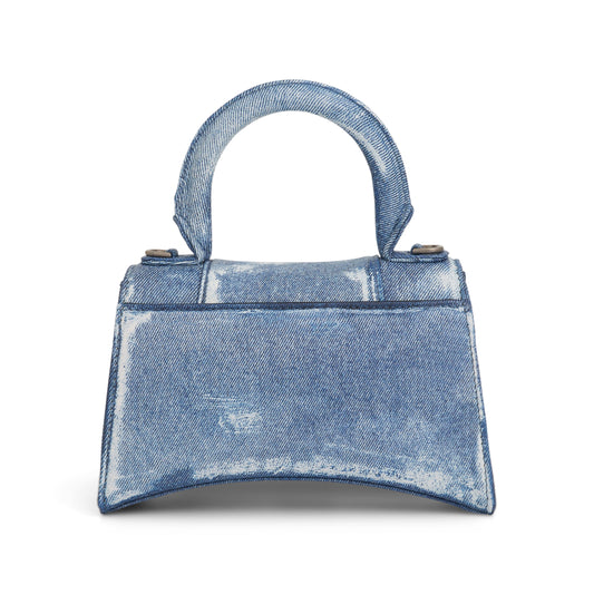 Hourglass XS Handbag in Denim Printed in Blue