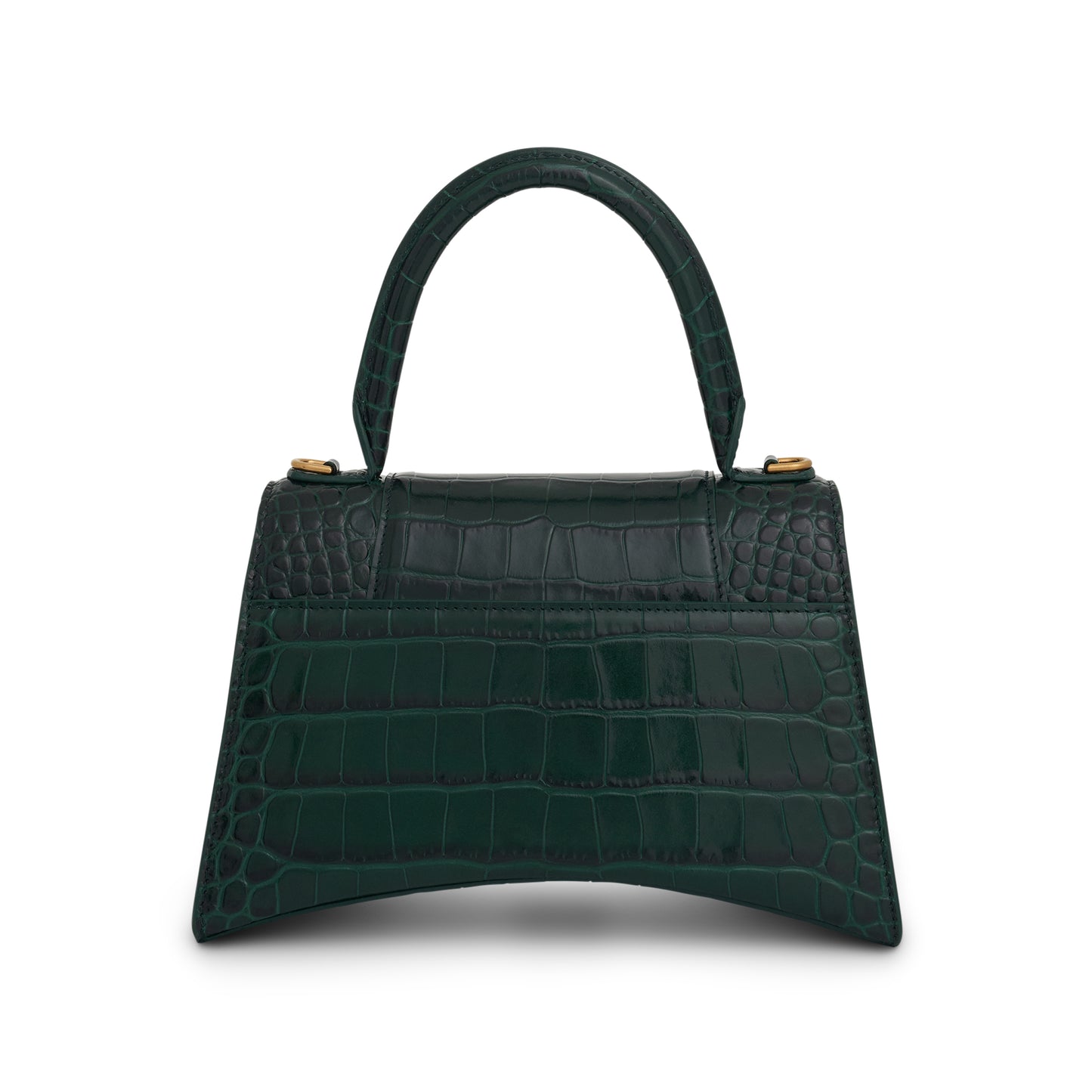 Hourglass Small Croco Embossed Bag in Forest Green
