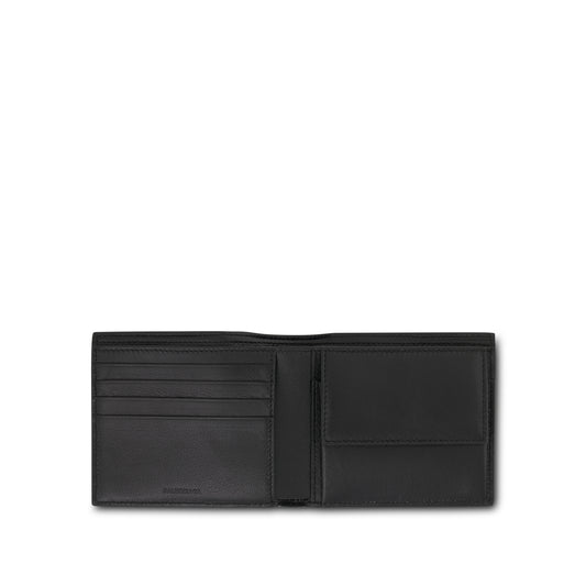 Cash Square Folded Coin Wallet in Black/White