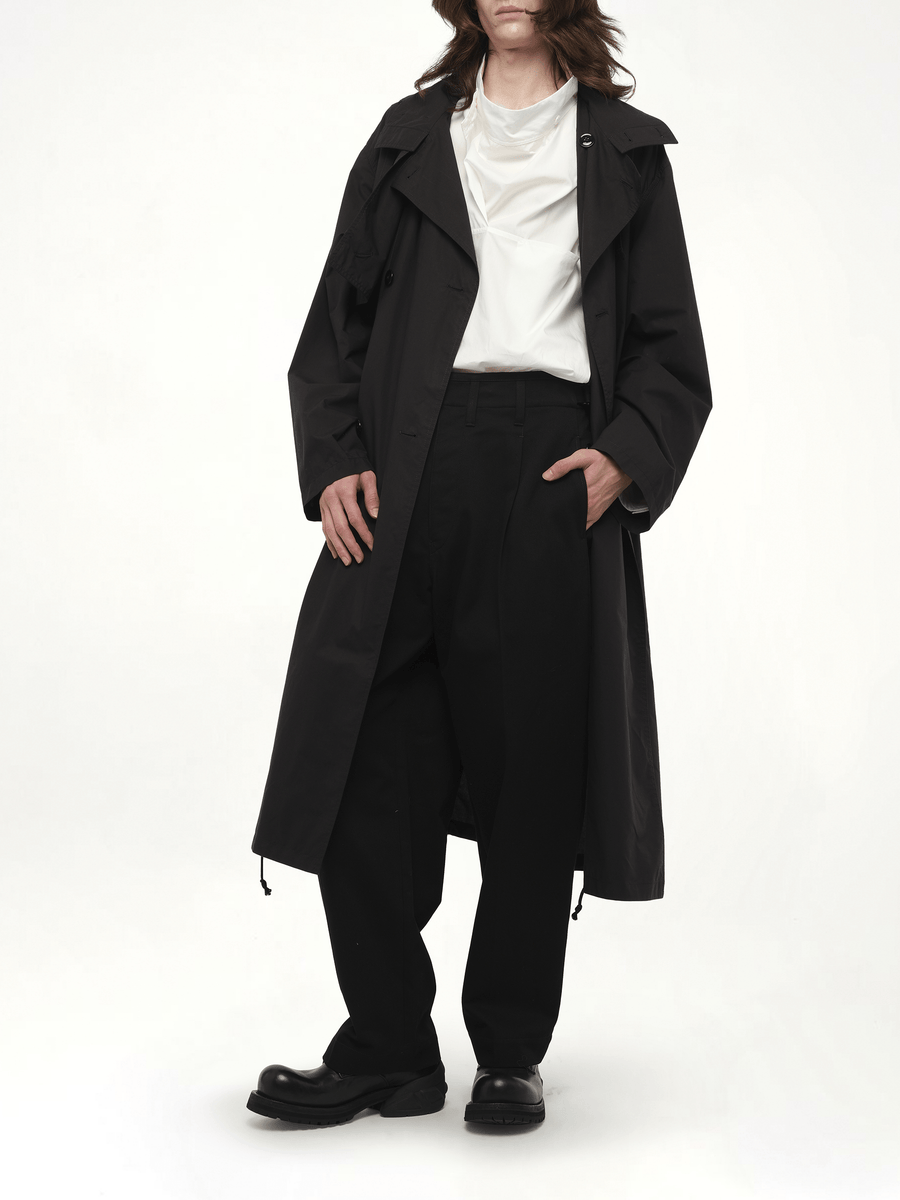 Light Hooded Trench in Black