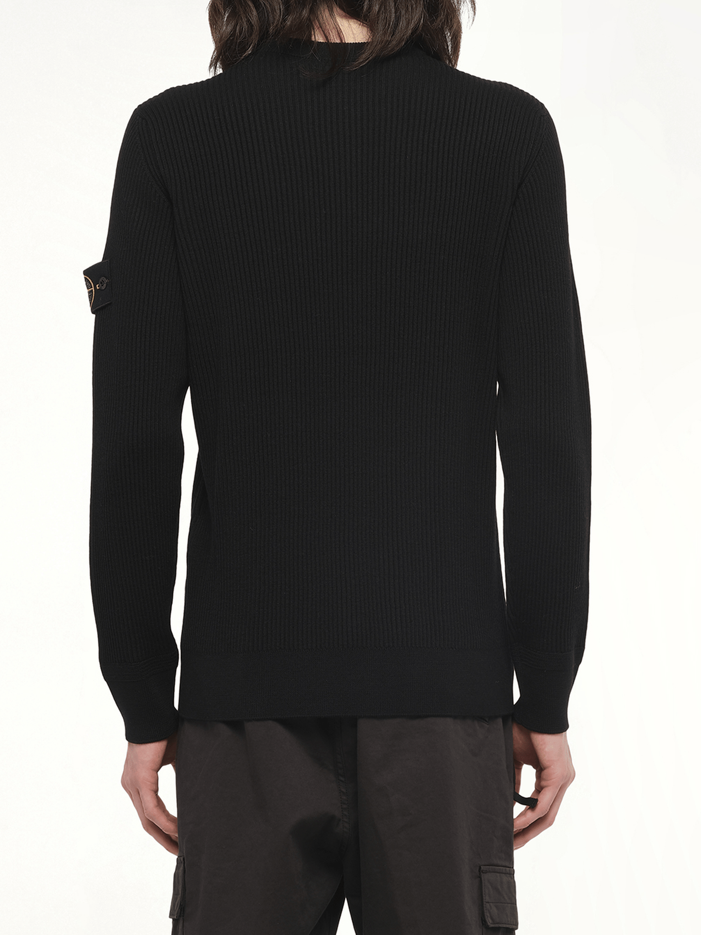 510005 Wool Crew Neck Sweater in Black