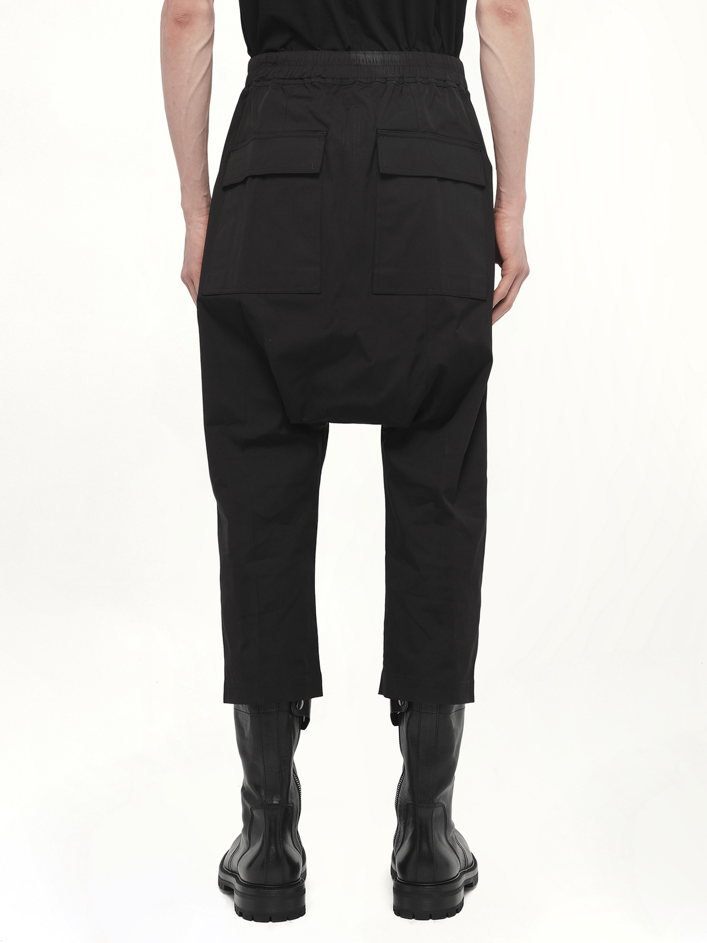 Drawstring Cropped Pants in Black