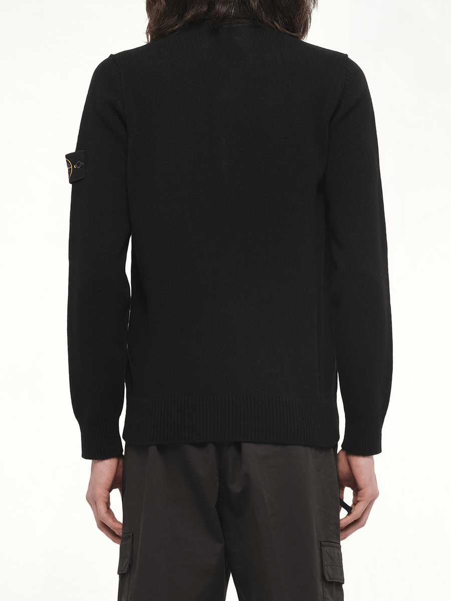 5100040 Lambswool Half-Zip Sweater in Black