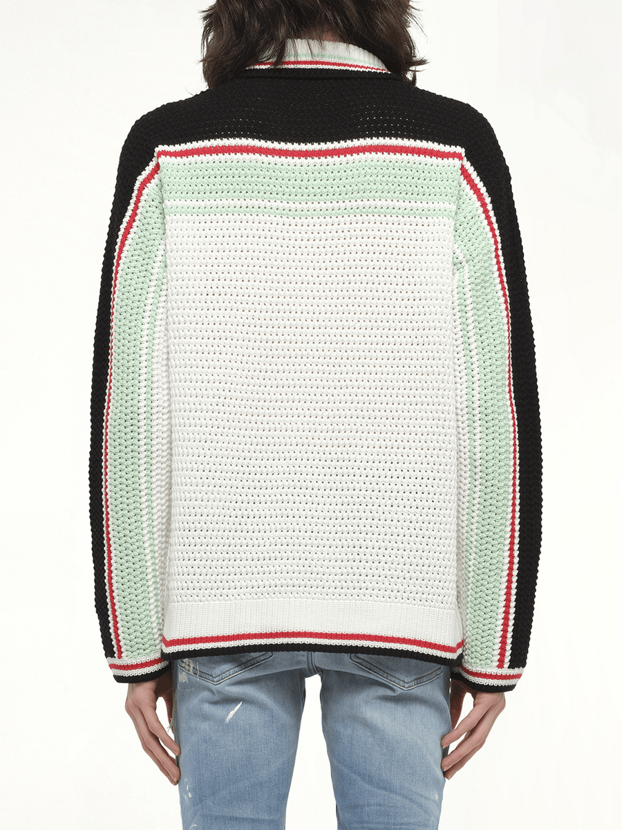 Faux Crochet Shirt in Multicolour