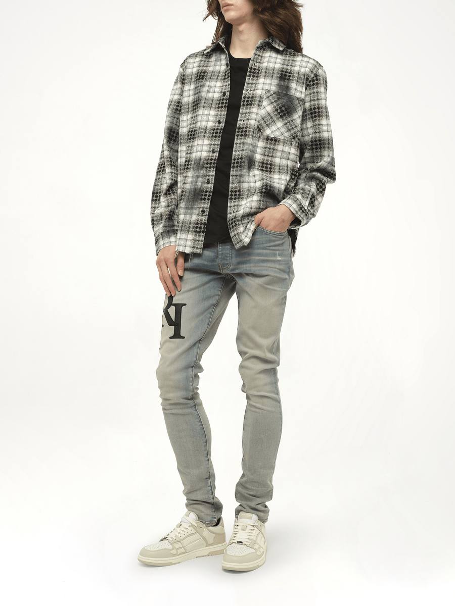 MA Quad Bleach Flannel Shirt in Black