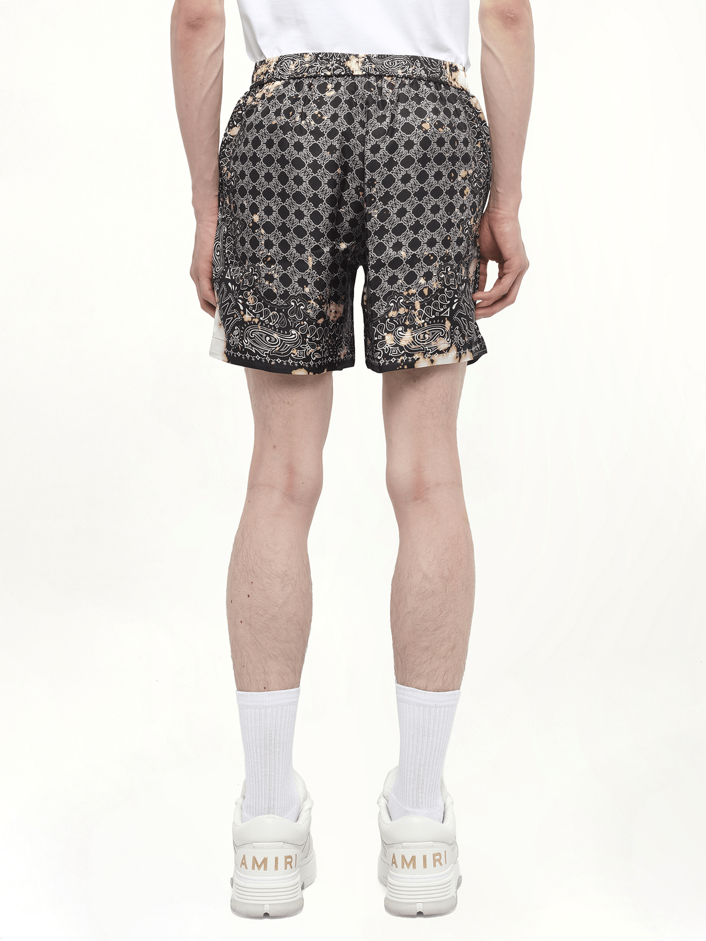 Bleach Bandana Silk Shorts in Black