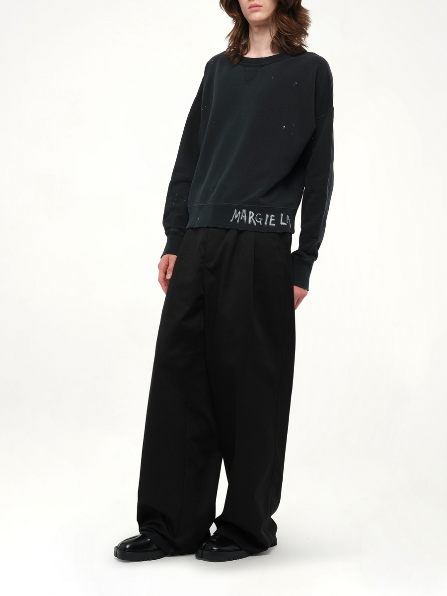 Margiela Sweatshirt in Washed Black