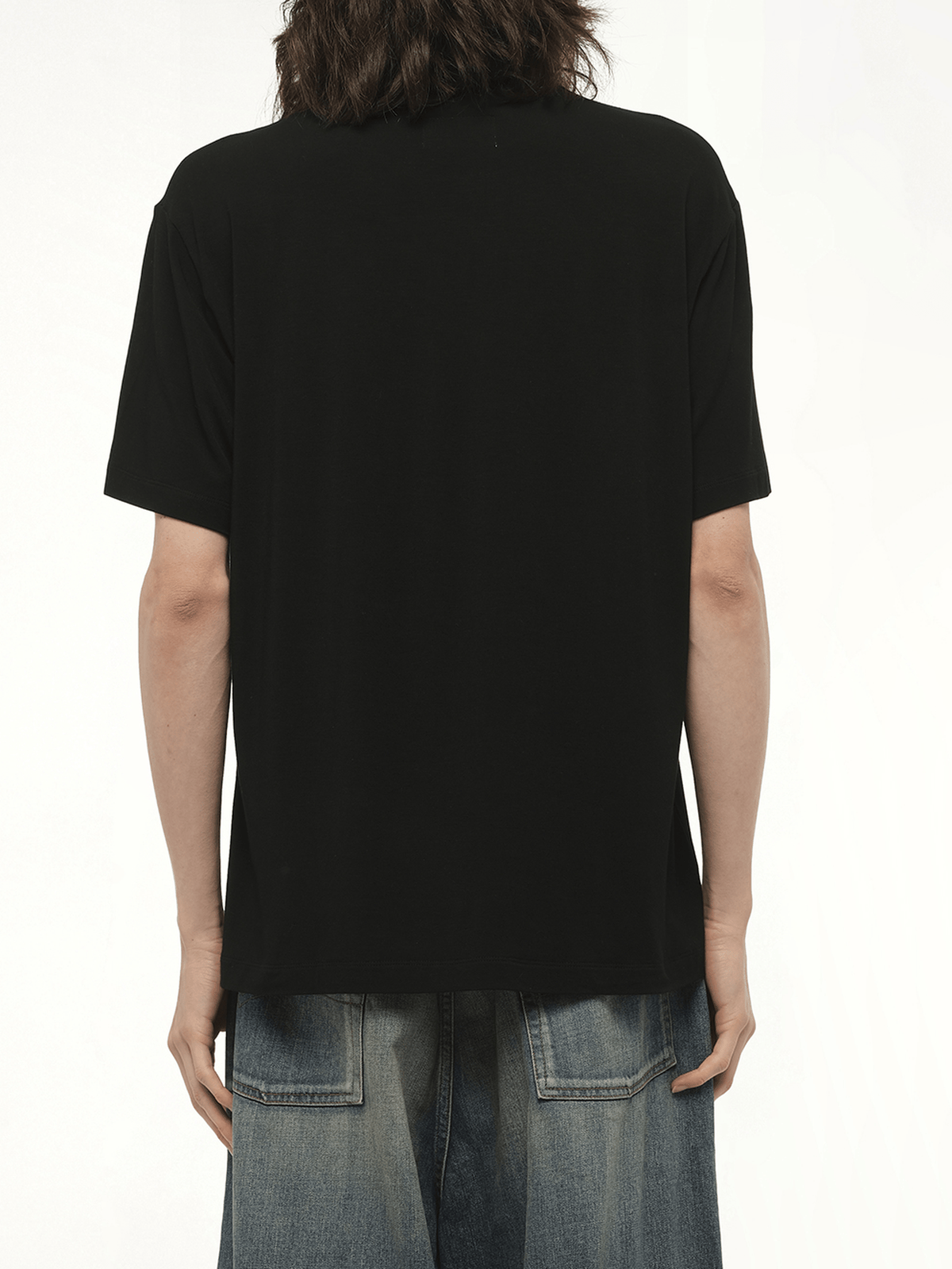 黑色日式霓虹颜料粉丝服务T恤