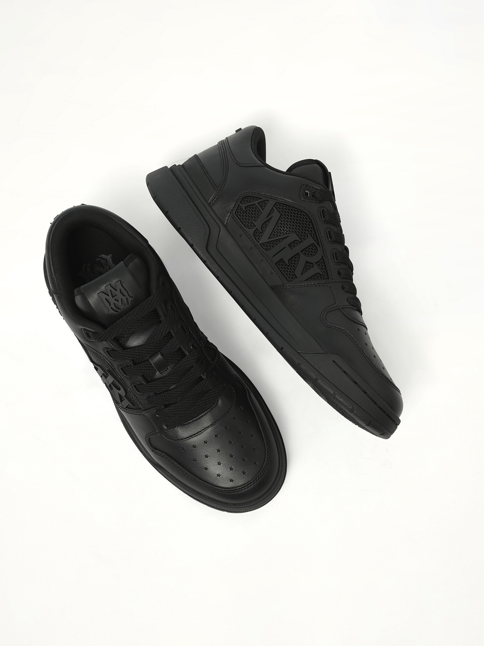 Classic Low Sneaker in Black/Black Back View | AMIRI