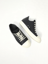 Low Sneaks in Black/Milk/Milk Top View | RICK OWENS