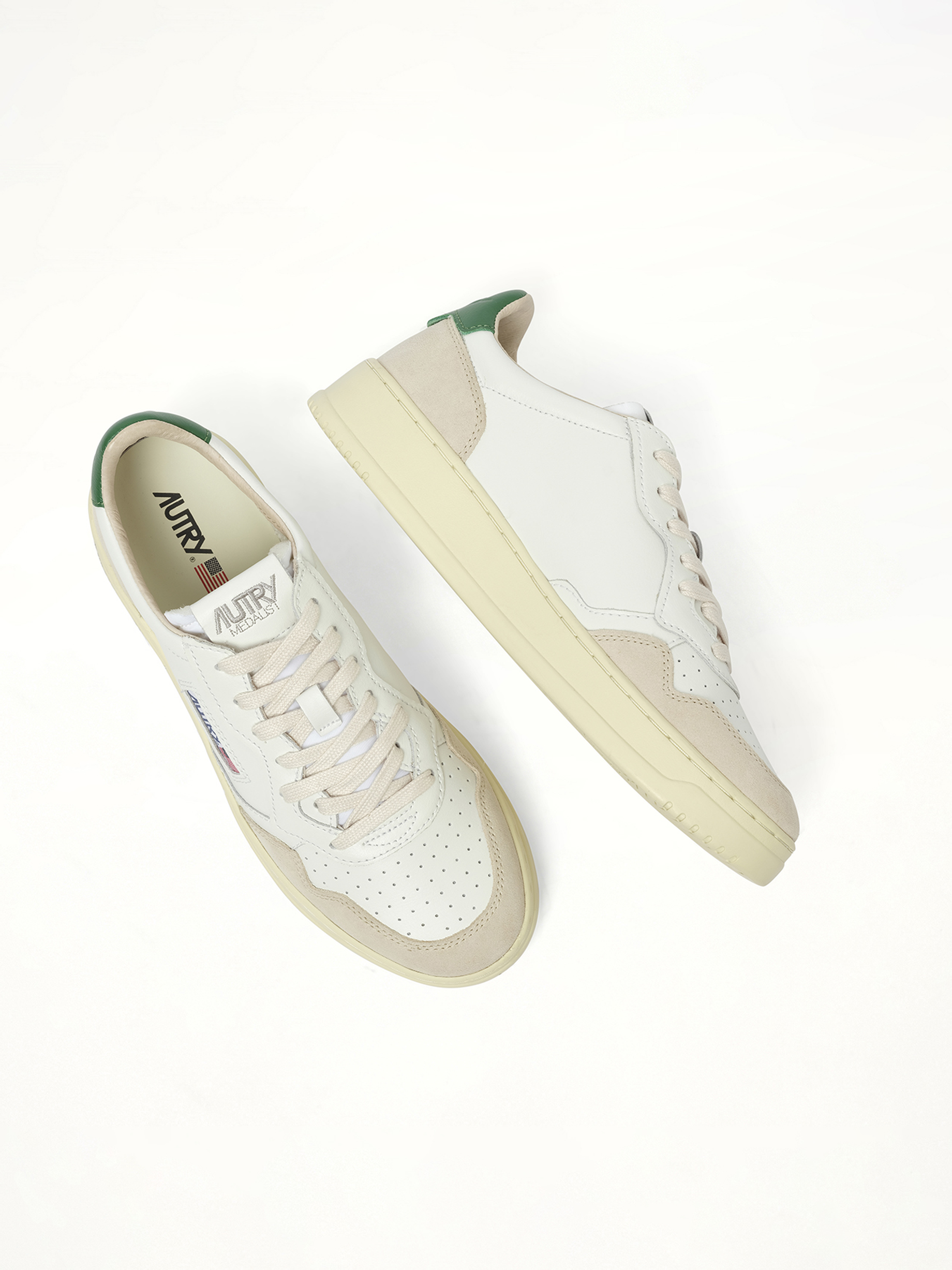 Medalist Low Sneakers in White/Amazon Back View | AUTRY