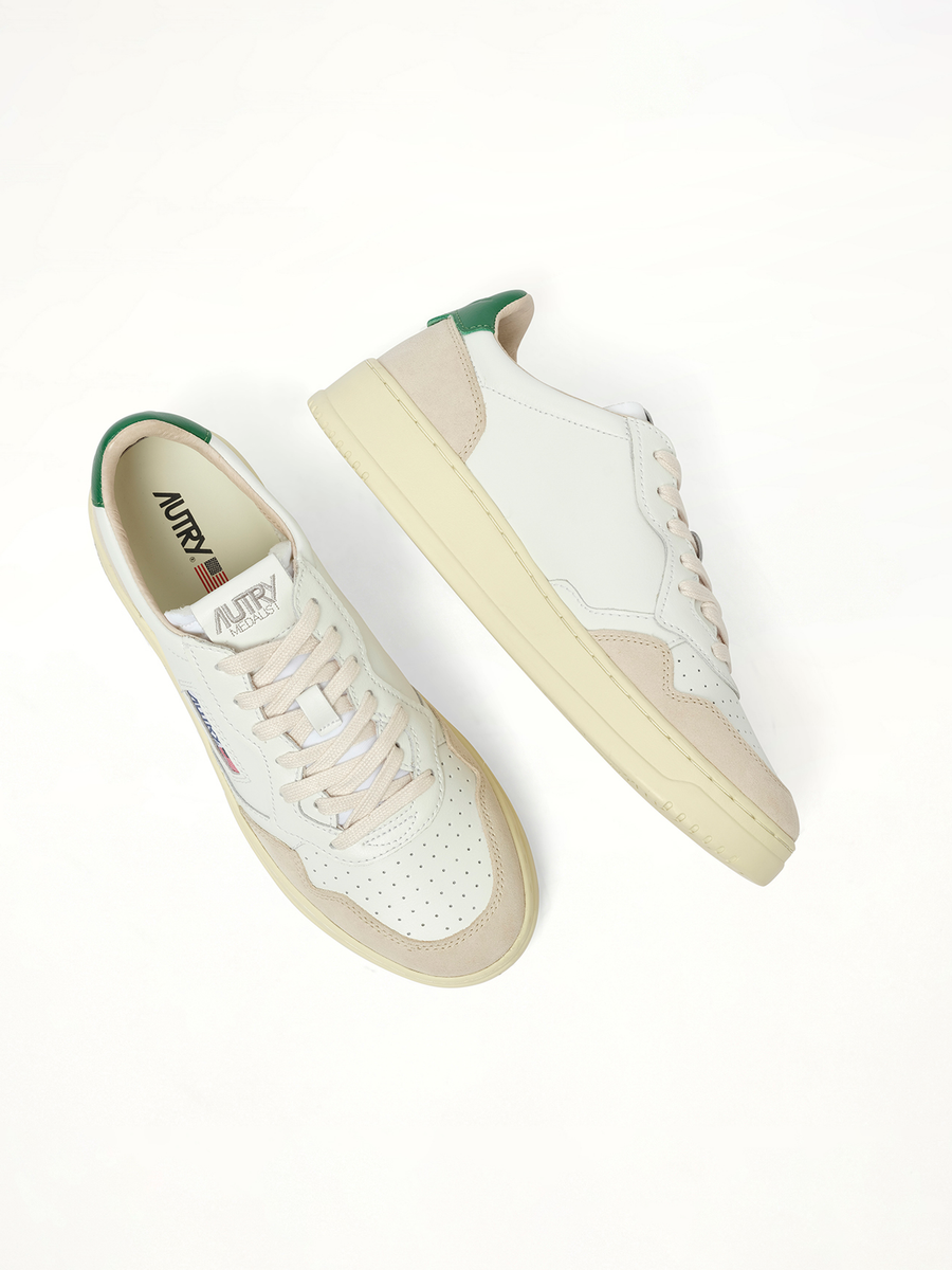 Medalist Low Sneakers in White/Amazon Back View | AUTRY