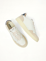 Medalist Low Sneakers in White/Blue Back View | AUTRY