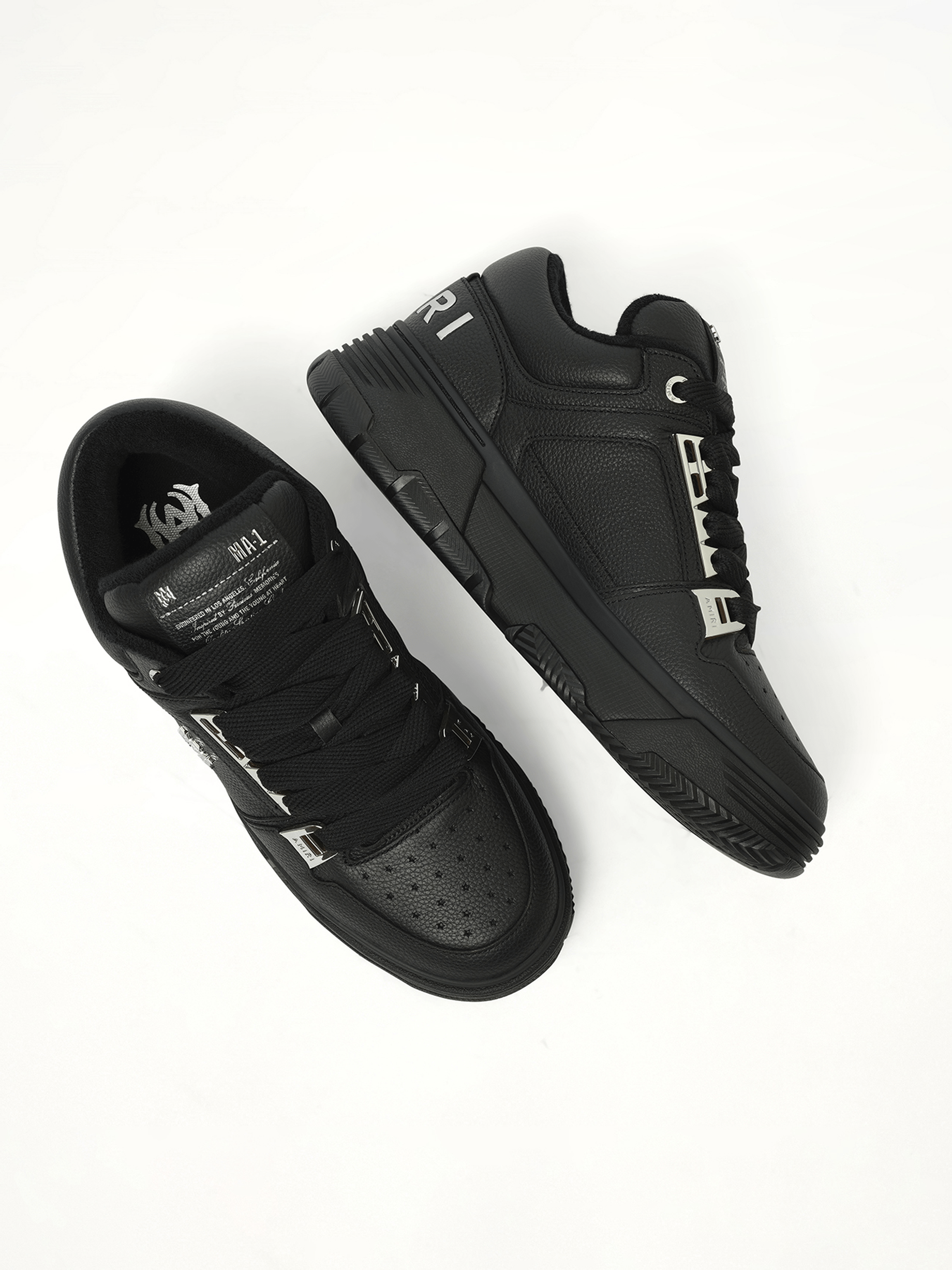 Metallic MA-1 Sneaker in Black Back View | AMIRI