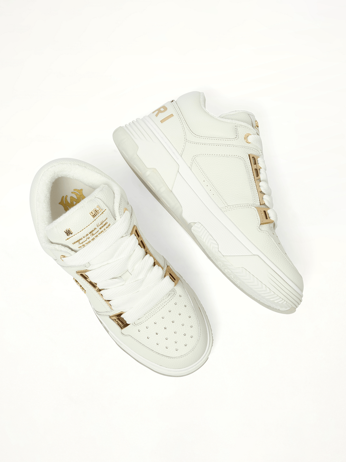 Metallic MA-1 Sneaker in White Back View | AMIRI