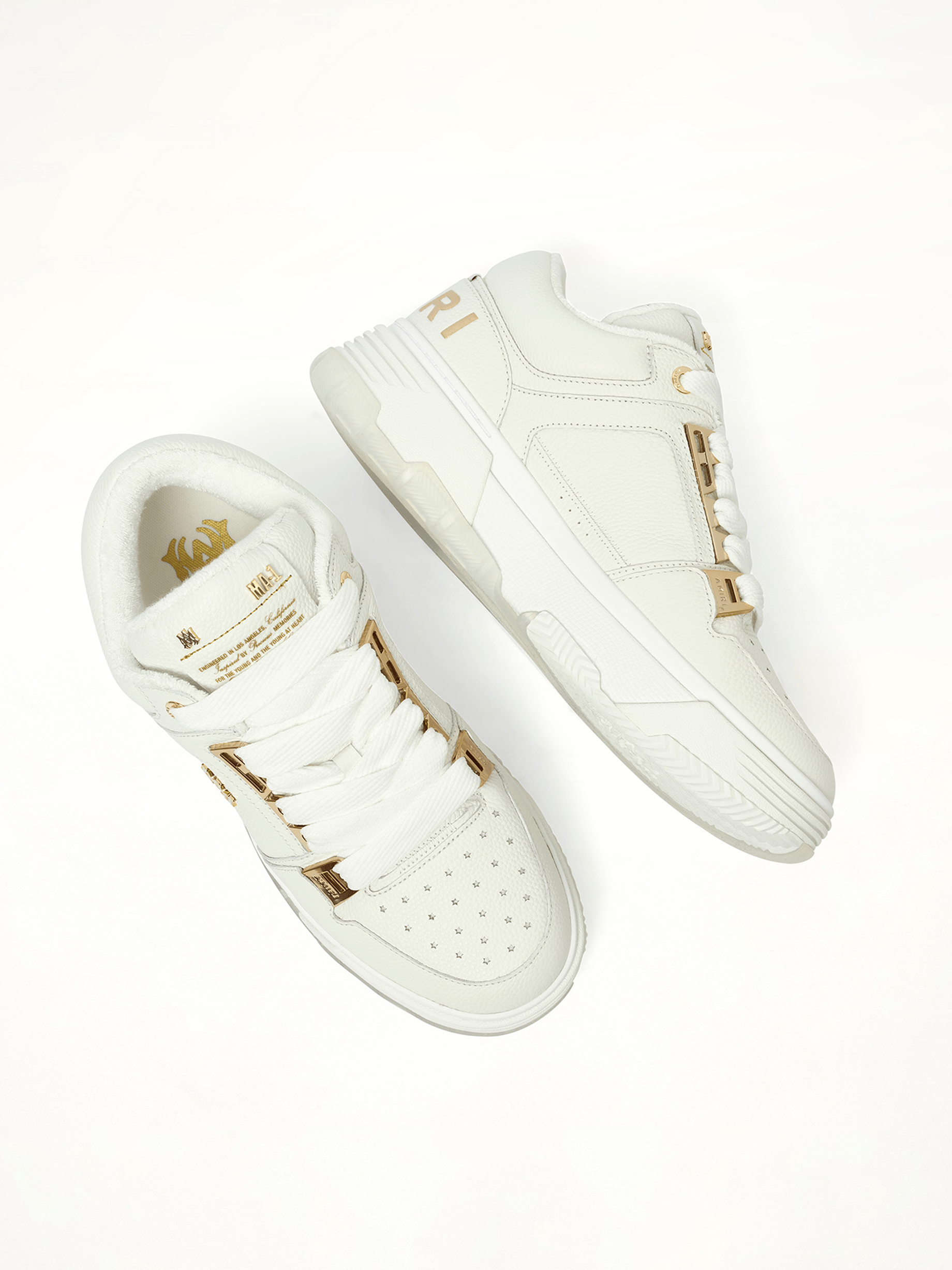 Metallic MA-1 Sneaker in White Back View | AMIRI