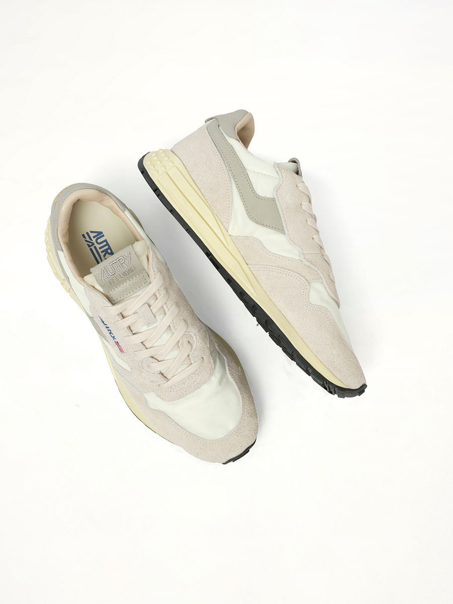 Reelwind Low Sneakers in White/Natural Back View | AUTRY