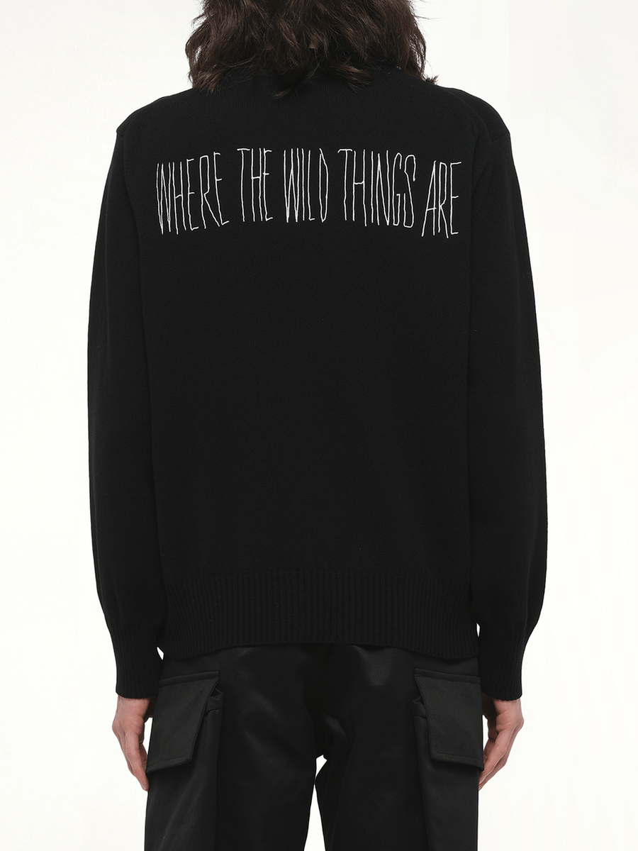 WHERE THE WILD THINGS ARE Wool Knit Pullover in Black