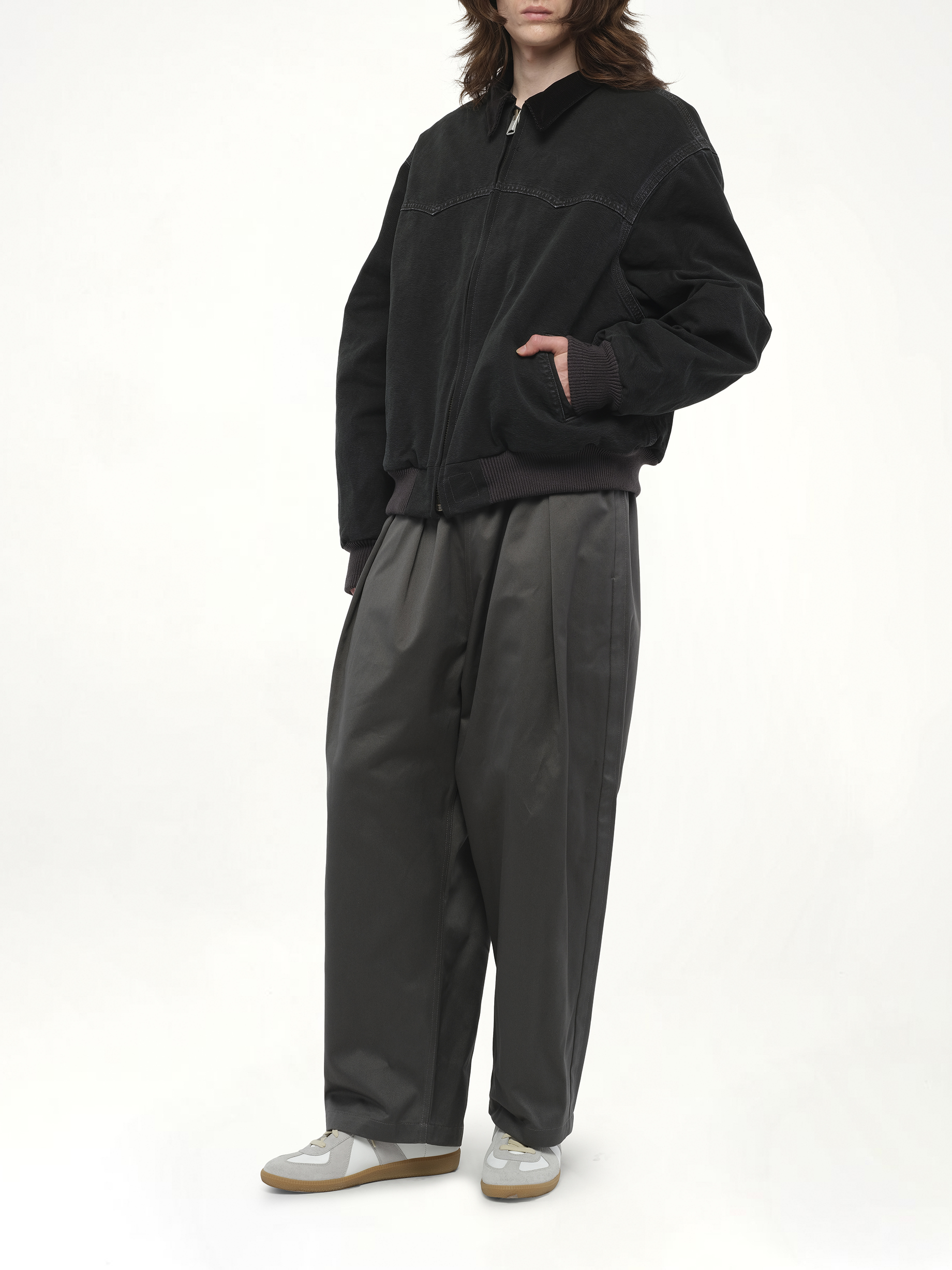 Workwear Jacket in Washed Black