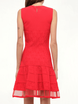 Patchwork Mini Dress in Red