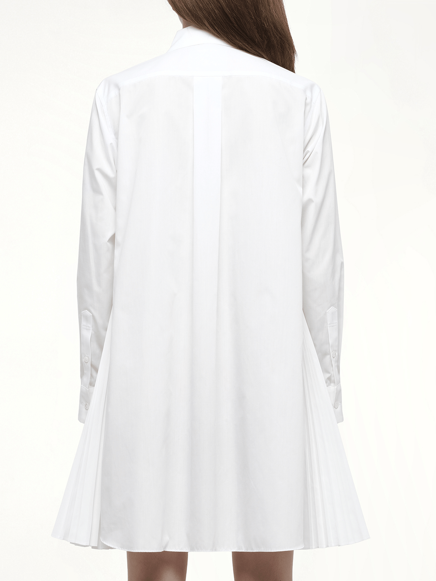 Side Zip Poplin Dress in Off White