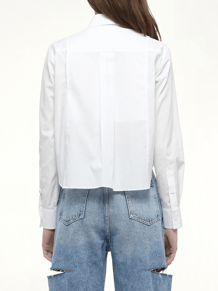 Layered Poplin Shirt in Off White