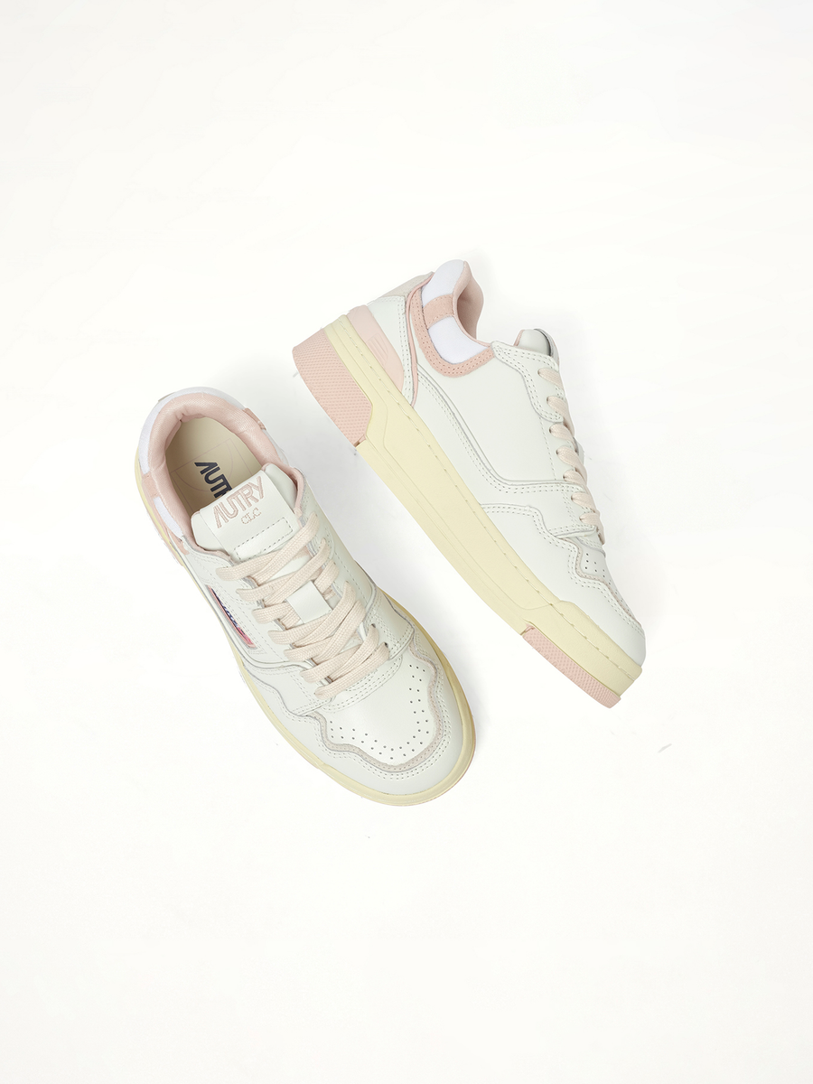CLC Low Sneakers in White/Powder Back View | AUTRY