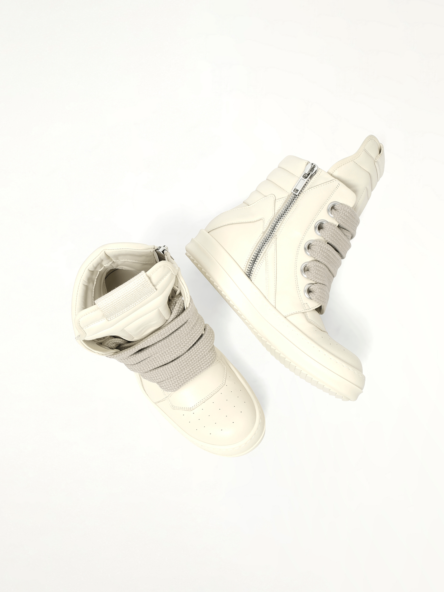 Jumbolace Geobasket in Milk/Milk/Milk Top View | RICK OWENS