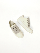 Jumbolace Low Sneaks in Milk/Milk/Milk Top View | RICK OWENS