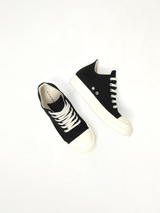 Low Sneaks in Black/Milk/Milk Top View | RICK OWENS DRKSHDW